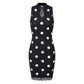 Knit Polka Dot Bodycon Mini Dress Women Sleeveless Halter Qipao Collar Keyhole Cutout Lace Hem Slim Short Pencil Dress