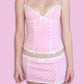 Summer Skirt Sets Women Y2K Dot Print Lace Trim Spaghetti Strap V-Neck Sleeveless Cami Tops Mini Skirts 2 Pieces Outfits