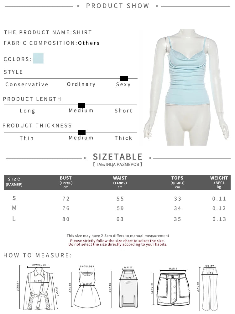 Patchwork Lace Camisole Women Bead Low-Neck Elasticity Simple Classic Sexy Music Festival Hip-Hop Style Streetwear