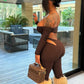 Tight Women 2 Piece Set Slash Neck Crop Tops+High-Waist Hollow Leggings Matching Streetwear Casual Sporty Outfits