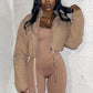 Warm Zip Crop Jacket Women Hipster Pocket Turtleneck Full Sleeve Ribbon Street Basic Winter Puffer Quilted Parkas