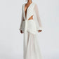 Deep V Neck Long Sleeve Sexy Maxi Dress Women Gown Fashion Hollow Out Backless Ruched Club Party Long Dress Elegant
