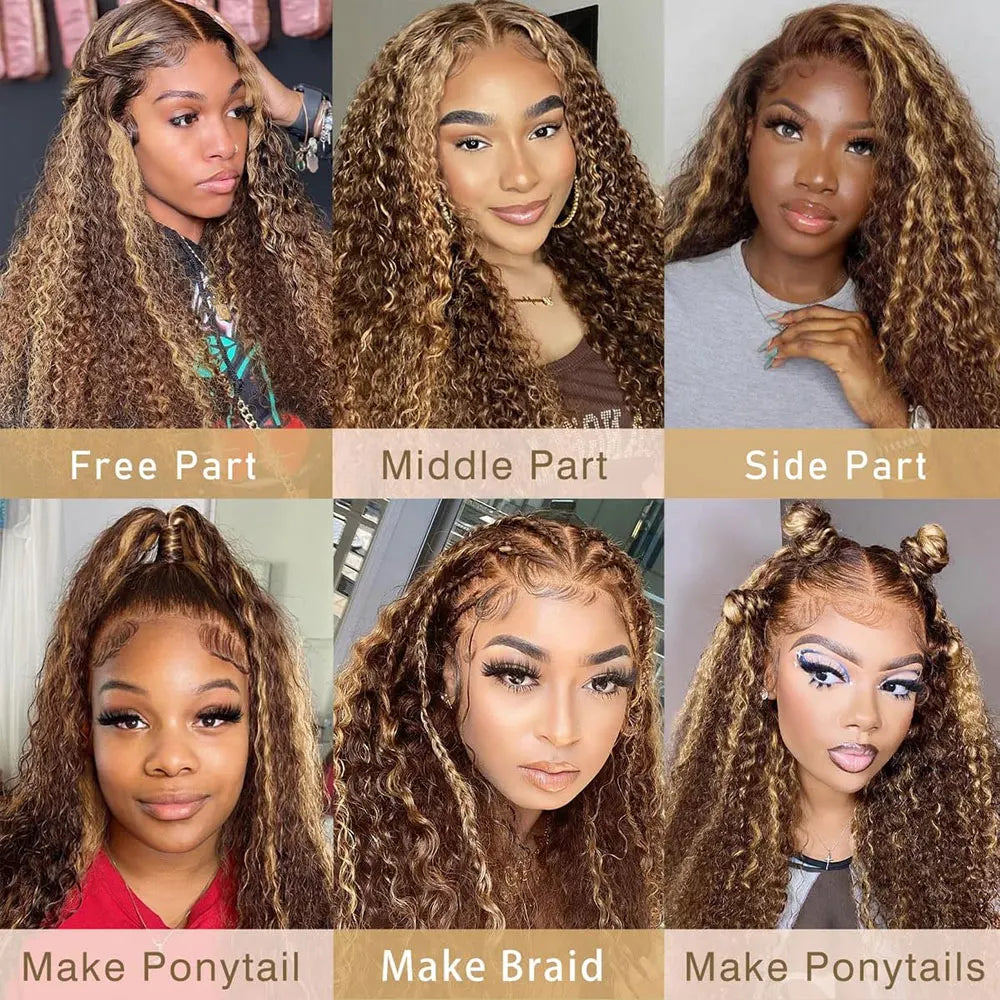 Highlight 13x4 5x5 HD Lace Frontal Deep Wave Water Curly Glueless Reusable Remy Human Hair Wig