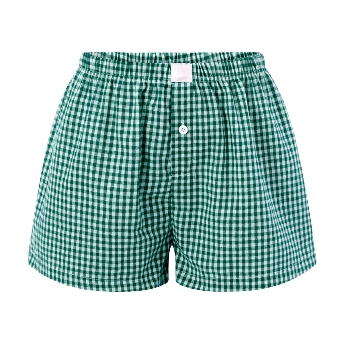 Women Y2k Gingham Boxer Shorts Stripes Button Elastic Waist Boxers Cute Mini Bloomers Plaid Loose Fit Boy Shorts