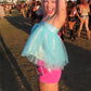Womens Y2K Fairy Mesh Tulle Tube Top Strapless Bandeau Sheer Flowy Puff Cropped Blouse Sleeveless Loose Top Rave Party