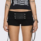 High Street Short Women Hottie Trend Rivet Metal Hollow Patchwork Shirring Skinny Sexy Midnight Club Party Outfits