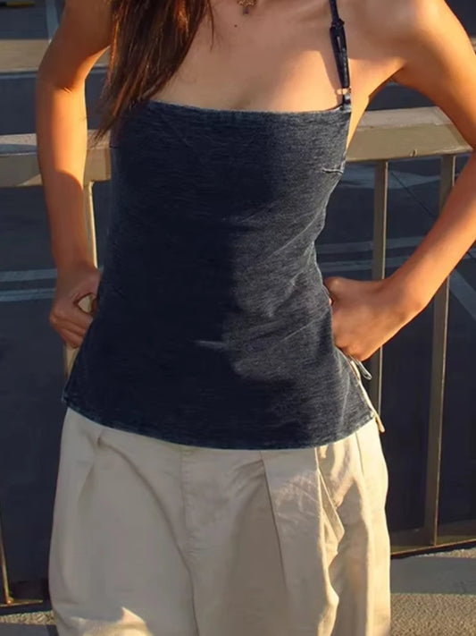 Daily High Street StyleTank Tops Women Halter Sexy BandageBackless Side Splits Skinny Tops Hottie Hipster Classic Outfits