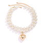 2Pcs Elegant Goth Imitation Pearl Beads Chain Necklace for Women Vintage Love Heart Pendant Choker Y2K Jewelry Wed Accessories
