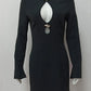 Hollow Out Long Sleeve Sexy Blazer Dress Women Elegant Autumn Winter New Cut Out High Waist Club Party Blazers Dresses