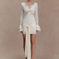 Slinky Lace Long Sleeve Sexy Mini Dress Women Elegant  Cut-out V Neck Backless Bodycon Club Party Dress Female Clothes