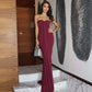 Elegant Strapless Ruched Wrap Maxi Dress Black Burgundy Evening Gown Party Dresses Woman Clothing