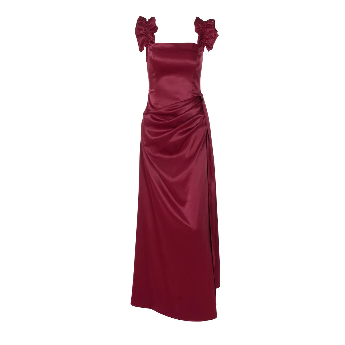 Elegant Satin Off Shoulder Long Maxi Dresses 2025 Woman Graduation Dresses Evening Party Gown Red Black