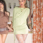 Off Shoulder Bodycon Mini Dress Elegant Women Long Sleeve Open Back Solid Color Mini Dress for Party Club Dating
