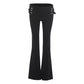 Double-Breasted Decoration Pants Women Metal Ring Tassel Elastic Waist Autumn Trend Street Daily Hottie Bell-Bottom