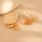 Creative Chic Petal Flower Stud Earrings for Women Trendy Wed Bridal Gold Color Piercing Earring Daily Jewelry Gifts