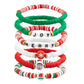 Christmas 6pcs/Set Y2K Colorful Soft Ceramic Bangles Fashion Handmade Elastic Bracelets Women's Couple Jewelry Gift Set