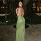 Sleeveless Backless Long Split Dresses Sexy Green Party Dresses for Woman Clothes