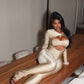 Hollow Satin Jumpsuit+Bra Tops Women Trend Simple O-Neck Full Sleeve Back Zip Patchwork Stretch Fashion Streetwear