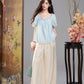 Women's Lace Embroidered Square Neck Blouse, Puff Sleeve Ruffle Neck Casual Loose Top