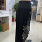 Satin Lace Trim Maxi Skirt Elegant Women's High Slit Asymmetrical Hem Silky Long Skirt Sexy Evening Party Club Outfit