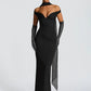Scarf Collar Off-shoulder Sexy Maxi Dress Women Gown Fashion With Sleeve Strapless Backless Club Party Long Dresses