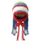 Y2K Cute Color Block Striped Bunny Ear Braid Knit Beanie For Women