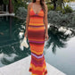 Print Sexy 2 Piece Sets Women Summer New V Neck Crop Tops And Maxi Skirt Female Elegant Club Party Slim Skirt Set