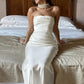Elegant Off-shoulder Sexy Maxi Dress Women Fashion Strapless Sleeveless Backless Ruched Bodycon Club Long Dress New