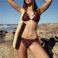 Women 2 Piece Bikini Set Dot Print Halter Neck Bra Tops and Thongs Casual Bathing Suits for Beach Pool