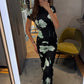 Casual Elegant Long Dress Woman Summer Trend Floral Print o-Neck Short Sleeve Vacation Basic Style High Waist Bodycon