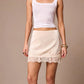 Y2k Half Slips Under Dress Elegant Fashion Bodycon Skirt Women Silk Satin Pencil Skirt Lace Trim Low Rise Underskirts