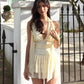 Tierred Dress Women Halter Backless Sleeveless v-Neck Tassel Skinny Elegant Summer Fashion Sweet Chic Mini Bodycon