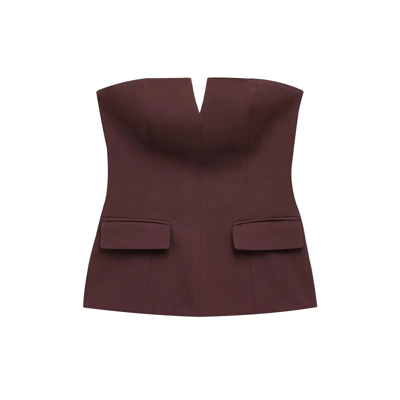 Off Shoulder Tube Top Women Sexy Strapless Crop Top Woman Fashion Backless Short Tops for Women Spring Bustier Vest Top