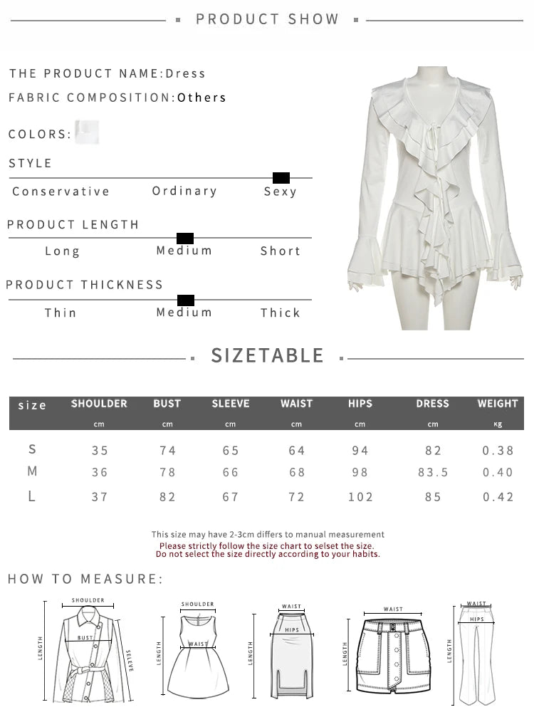 Tierred Irregular Hem Dress Women Y2K Flare Sleeve V-Neck Bandage Stretch Elegant Birthday Party Chic Hipster Bodycon