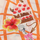 Women's Grid Fruit Cake Print Sleeveless Cami Top, Asymmetrical Hem Loose Chiffon Tank for Daily