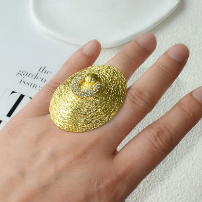 1PC New Vintage Alloy Golden/Silver Plated Oval Style Open Ring For Women Fashion Jewelry Accessories