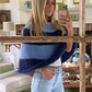 Y2K Striped Fuzzy Poncho Sweater Women Mock Neck Loose Half Sleeve Cropped Knit Cape Pullover Daily Street Outfit