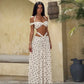 Sexy 2 Piece Tie-dye Halter Crop Top and Matching Maxi Skirt Set Holiday Outfits Woman Clothing