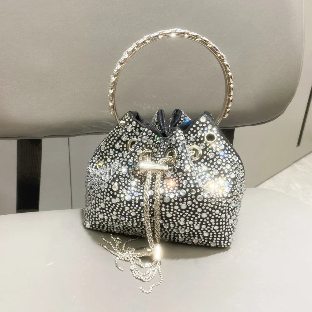Rhinestones Evening clutch Bag Purses and handbag luxury Designer shoulder bag Shiny Crystal Clutch purse bucket bag