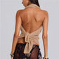 Women Sexy Sheer Cover Ups Solid Color See Through Off Shoulder Shrug Pullover Tops Mesh Knit Poncho for Beach