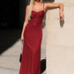 Elegant Low-Neck Folds Maxi Dress Women Sleeveless Skinny Dinner Party Vacation Summer Fashion Simple Classic Vestidos