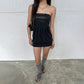 Sparkling Sequin-embellished Strapless Micro Mini Dress Sexy Black Club Dresses for Woman