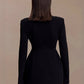 Hollow Out Long Sleeve Sexy Blazer Dress Women Elegant Autumn Winter New Cut Out High Waist Club Party Blazers Dresses