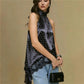 Women Black Satin Polka Dot Halter Top Sleeveless Lace Trim Asymmetrical Hem Open Back Blouse Y2K Coquette Streetwear