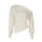 Fashion Asymmetrical Tops Solid Color One Shoulder Split Long Sleeve T Shirts for Woman Clothing Fall 2025