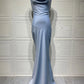 Satin Cowl Neck Backless Sexy Maxi Dress Women Gown Fashion Sleeveless Lace-up Bodycon Club Party Long Dress Female