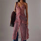 Women Split Front Sheer Flowy Long Cami Shirt Tank Top Sleeveless Spaghetti Strap Maxi Dress See Thru Beach Cover up