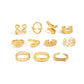 11Pcs/Set Classic Glossy Water Drop Open Rings for Women New Trend Vintage Irregular Finger Rings Daily Jewelry Gift