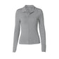 Button Up Cardigan Long Sleeve Tops for Woman Clothes Autumn 2025 Solid Color Knitted Tshirts