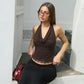 Lace Trim Cowl Neck Halter Tops for Woman Sexy Y2k Clothes Backless Crop Top Tanks Camis Summer 2026